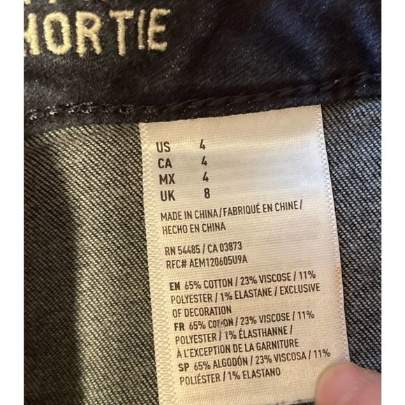 American Eagle Outfitters sky high shortie Womens Jean Shorts Blue Cut Off Denim - Picture 10 of 10